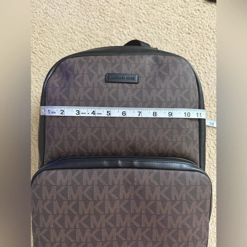 Michael Kors MK Brown Logo Backpack Large Travel Laptop Bag NWT Unisex
